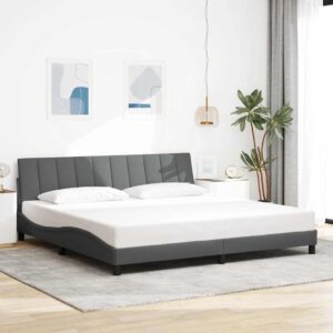 vidaXL sengeramme uden madras Hanko 200x200 cm stof mørkegrå