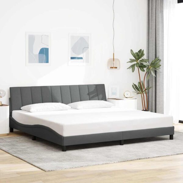 vidaXL sengeramme uden madras Hanko 200x200 cm stof mørkegrå