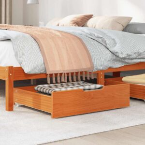 vidaXL sengeskuffer 2 stk. 65x55x17 cm massivt fyrretræ gyldenbrun