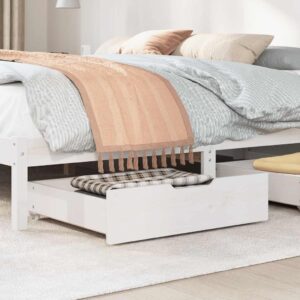 vidaXL sengeskuffer 2 stk. 75x55x17 cm massivt fyrretræ hvid