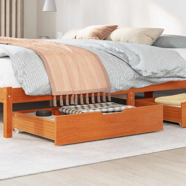 vidaXL sengeskuffer 2 stk. 80x55x17 cm massivt fyrretræ gyldenbrun