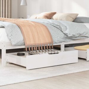vidaXL sengeskuffer 2 stk. 80x55x17 cm massivt fyrretræ hvid