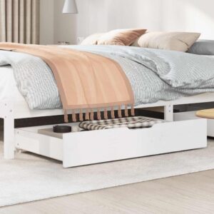 vidaXL sengeskuffer 2 stk. 95x55x17 cm massivt fyrretræ hvid