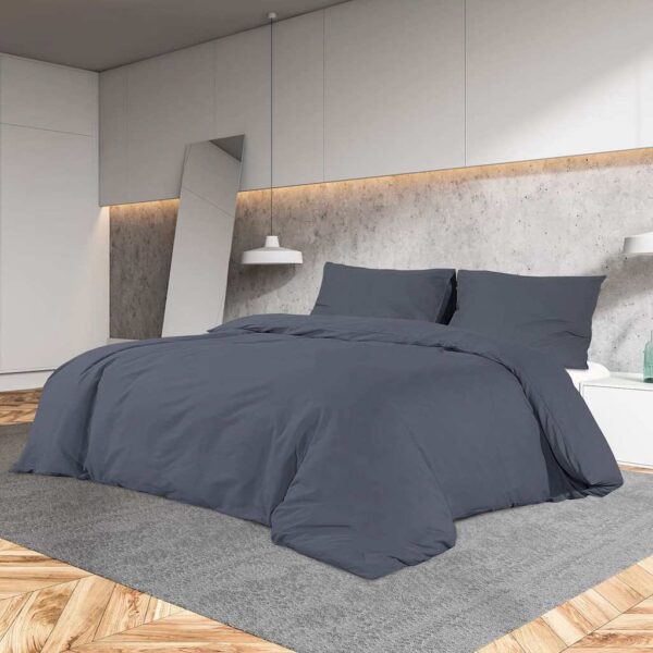 vidaXL sengetøj 200x200 cm bomuld antracitgrå