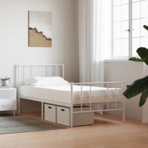 vidaXL skummadras 90x200 cm hårdhed H2 H3 hvid