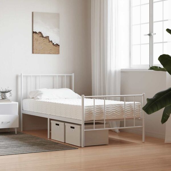 vidaXL skummadras 90x220 cm hårdhed H2 H3 hvid