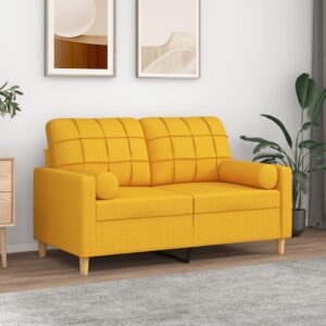 Cylinderformede pyntepuder 2 stk. 15 x 50 cm - lysegul