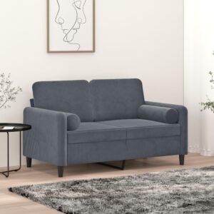 Cylinderformede pyntepuder 2 stk. - mørkegrå, Ø15 x 50 cm