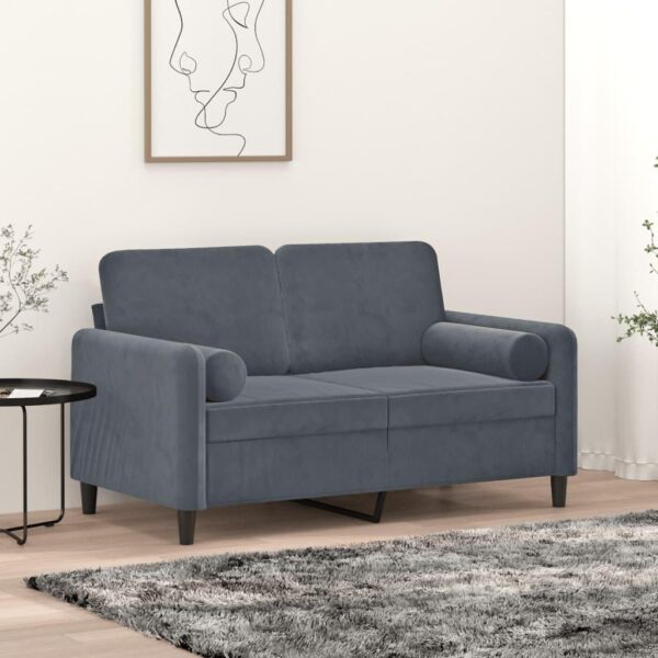 Cylinderformede pyntepuder 2 stk. - mørkegrå, Ø15 x 50 cm