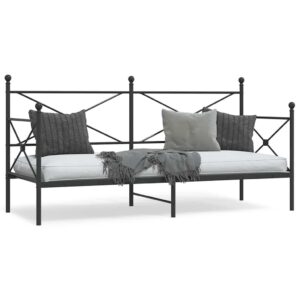 Daybed 90x200 cm med lamelbund - sort stål