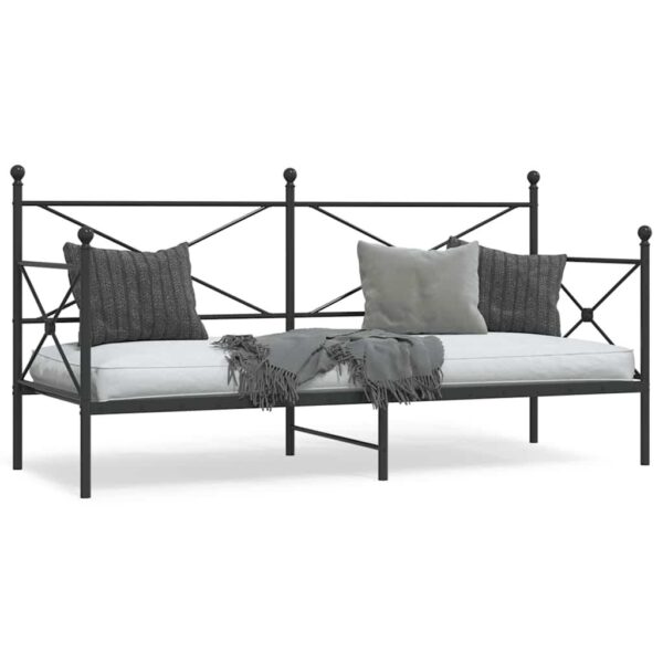 Daybed 90x200 cm med lamelbund - sort stål