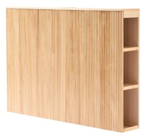 ESLOV Sengegavl Massivt Træ 140 cm med Opbevaring Brun