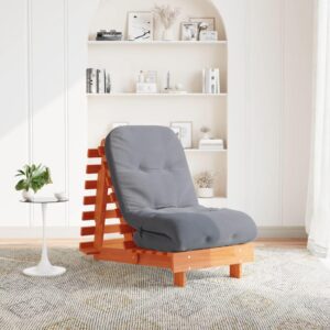 Futon med madras 60 x 206 x 11 cm - gyldenbrun