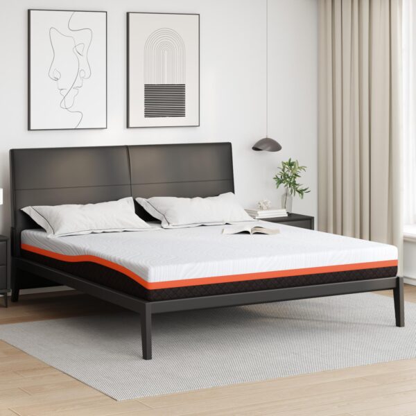 Gel memory skummadras 180 x 200 cm - hvid og sort