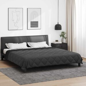 Helårsdyne 200 x 220 cm 300 gsm mikrofiber - sort og antracit