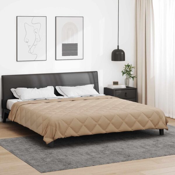 Helårsdyne 220 x 240 cm 300 g/m² mikrofiber - gråbrun