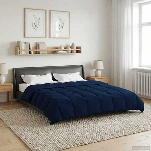 Helårsdyne 220 x 240 cm 4 årstider - mørkeblå