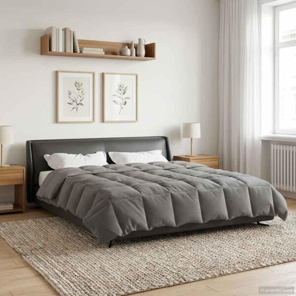 Helårsdyne 220 x 260 cm 4 årstider - lysegrå