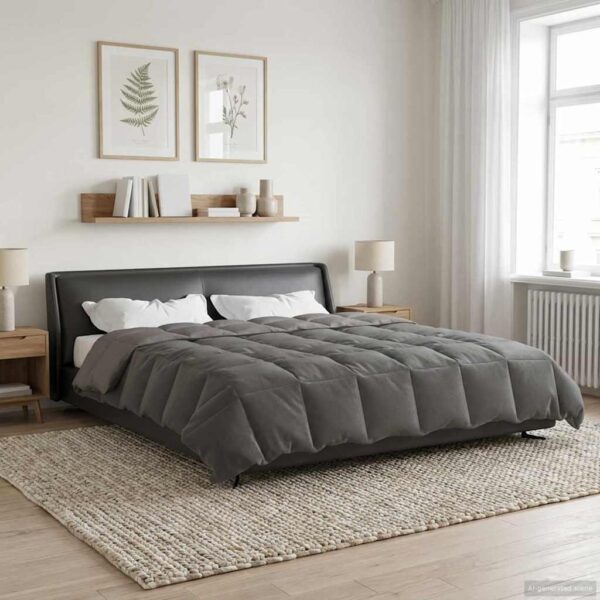 Helårsdyne 240 x 220 cm 4 årstider - lysegrå