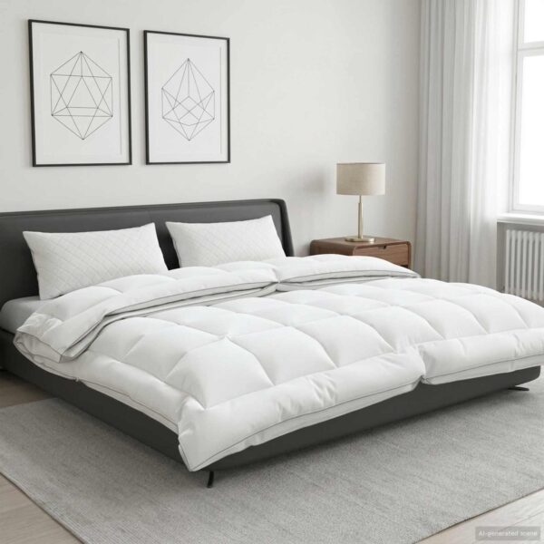 Helårsdyne 240 x 260 cm 4 årstider - hvid