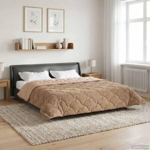Helårsdyne dobbeltsidet 220 x 240 cm - gråbrun
