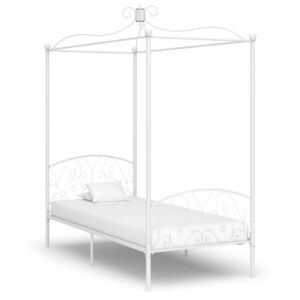 Himmelsengestel 90 x 200 cm med lamelbund - hvid