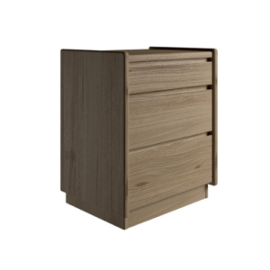 Kaagaard - Sengebord med 3 skuffer - Eg med sokkel 50 cm x 57 cm x 37 cm | Møbelsalg.dk