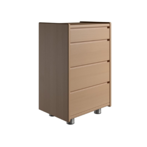 Kaagaard - Sengebord med 4 skuffer - Bøg med metalben 50 cm x 74 cm x 37 cm | Møbelsalg.dk