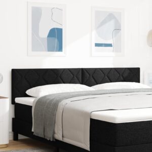LED-sengegavl 180 cm - sort stof