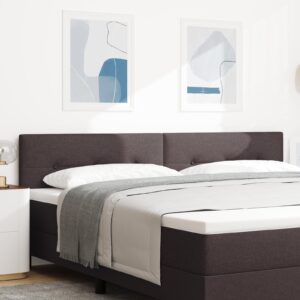 LED-sengegavl 200 cm med RGB LED-lysstrimler - mørk brun