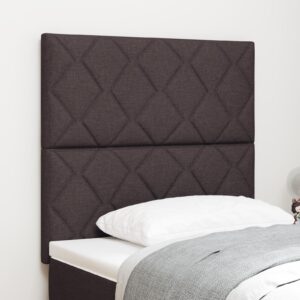 LED sengegavl 90 cm - brun stof