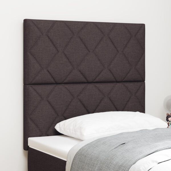 LED sengegavl 90 cm - brun stof
