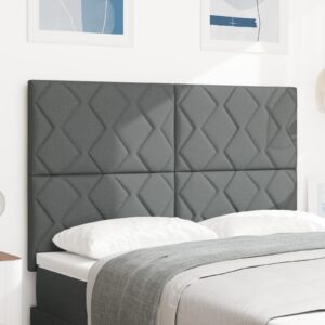 LED-sengegavl i gråt stof 160 cm