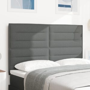 LED-sengegavl i mørkegråt stof - 160 cm