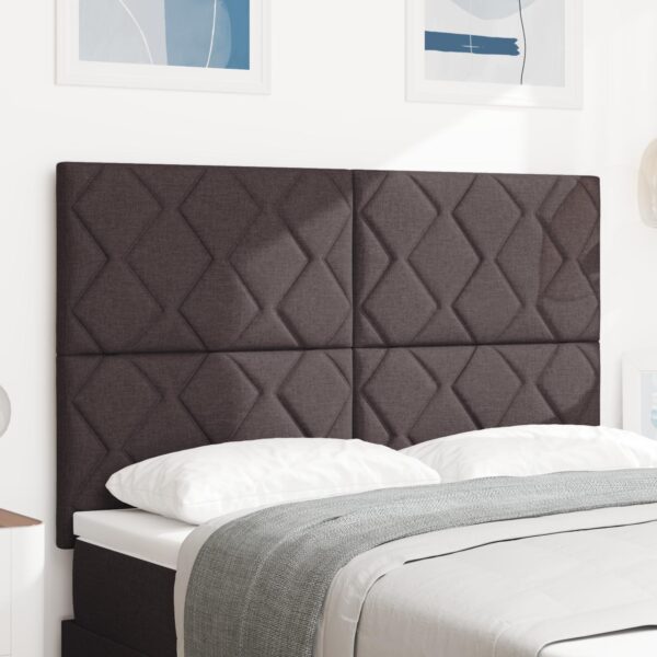 LED sengegavl i stof - brun 160 x 7 x 128 cm
