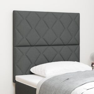 LED-sengegavl i stof - grå, 90 cm