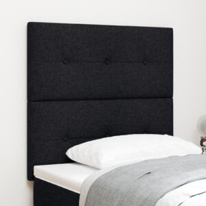 LED-sengegavl i stof med RGB LED - sort 90 cm
