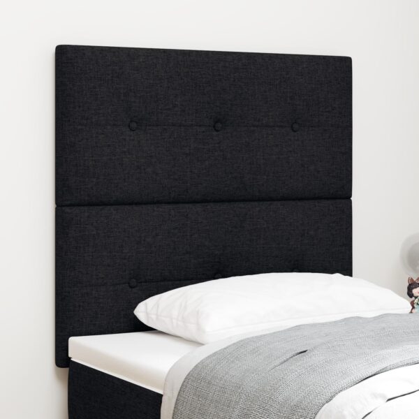 LED-sengegavl i stof med RGB LED - sort 90 cm