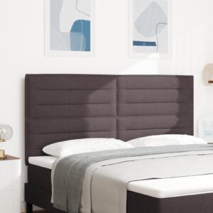 LED-sengegavl i stof - mørk brun 180 cm