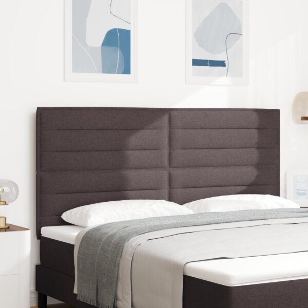 LED-sengegavl i stof - mørk brun 180 cm