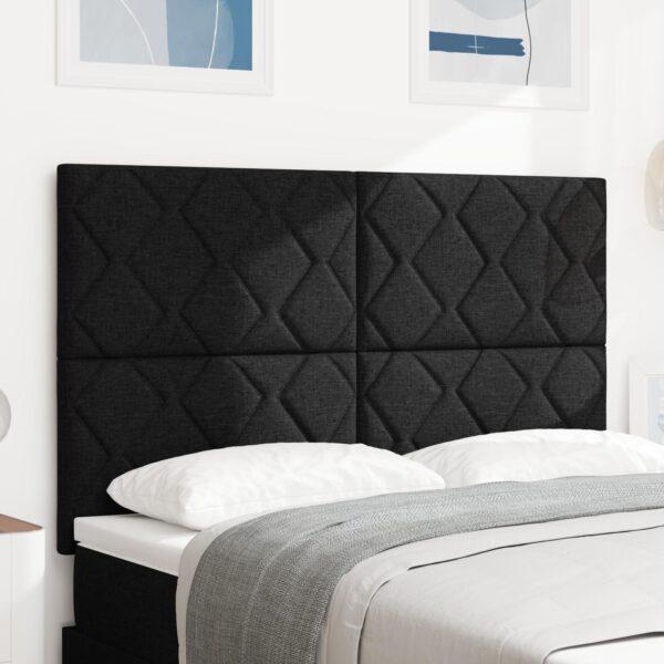 LED-sengegavl i stof - sort 160 cm