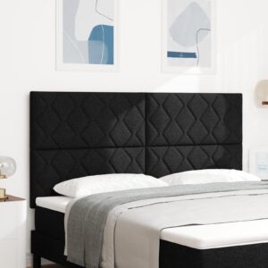 LED-sengegavl i stof - sort 180 cm