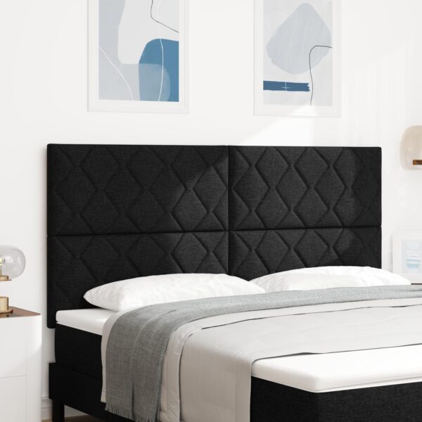LED-sengegavl i stof - sort 180 cm