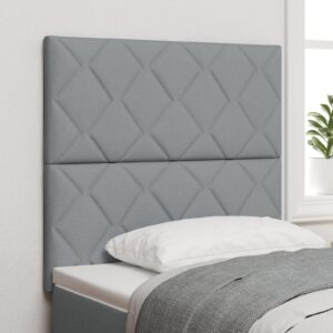 LED-sengegavl lysegrå 90 cm - stof
