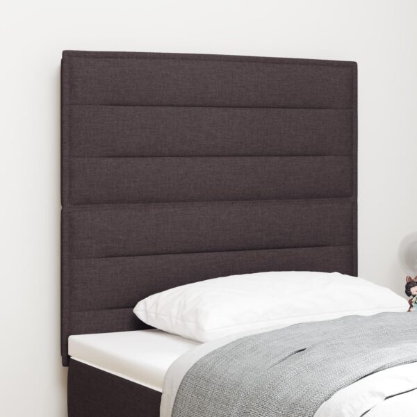 LED-sengegavl mørk brun 90 cm - stof