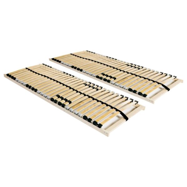 Lamelbunde til seng 2 stk. med 28 lameller 90 x 200 cm