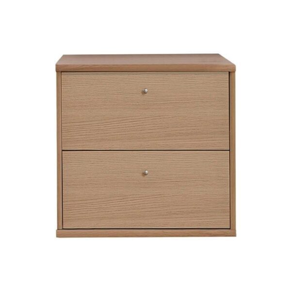 Mistral - Sengebord m. 2 skuffer - Egetræ 45.4 cm x 41.6 cm x 32.5 cm | Møbelsalg.dk