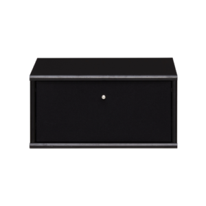 Mistral - Sort sengebord m. stofklap 45.5 cm x 23 cm x 42 cm | Møbelsalg.dk