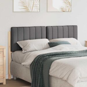 Polstret sengegavl 140 cm - brun og mørkegrå