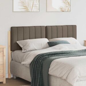 Polstret sengegavl 140 cm - brun og taupe